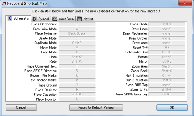 LTspice Settings