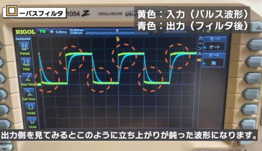 Low-pass filter output side