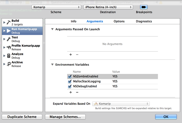 [Xcode]message sent to deallocated instanceが出た時の対処